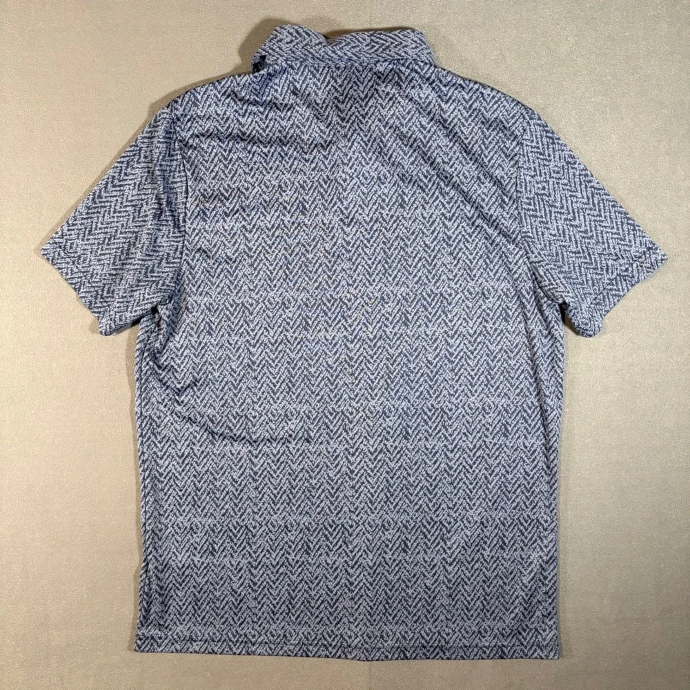 Adidas‎ Primegreen Golf Polo Blue ZigZag AOP Mens Large Lightweight Breathable